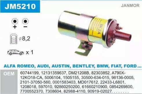 Janmor JM5210 - Ignition Coil car-mod.net