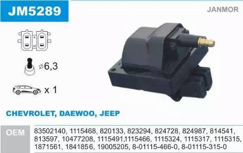 Janmor JM5289 - Ignition Coil car-mod.net