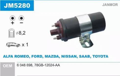 Janmor JM5280 - Ignition Coil car-mod.net