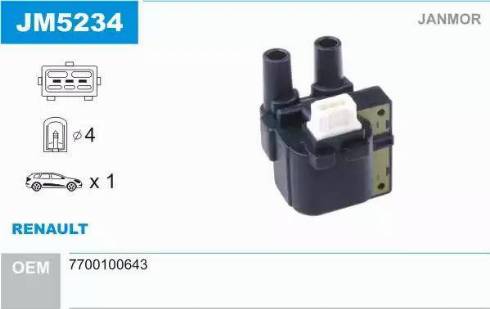 Janmor JM5234 - Ignition Coil car-mod.net