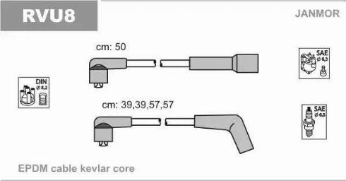 Janmor RVU8 - Ignition Cable Kit car-mod.net