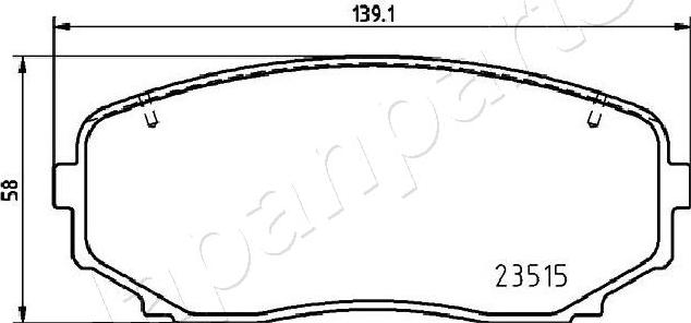 Japanparts PA-531AF - Brake Pad Set, disc brake car-mod.net