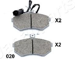 Japanparts PA-020AF - Brake Pad Set, disc brake car-mod.net