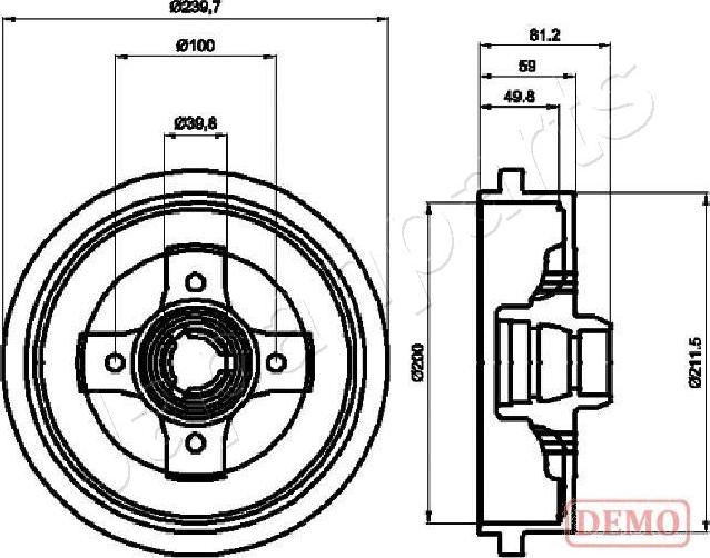 Japanparts TA-0909C - Brake Drum car-mod.net