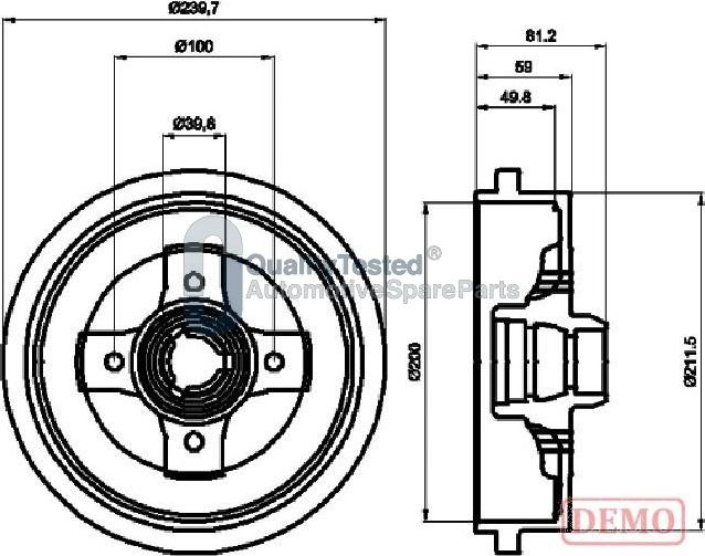 Japanparts TA0909JM - Brake Drum car-mod.net