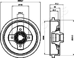 Japanparts TA-0909 - Brake Drum car-mod.net