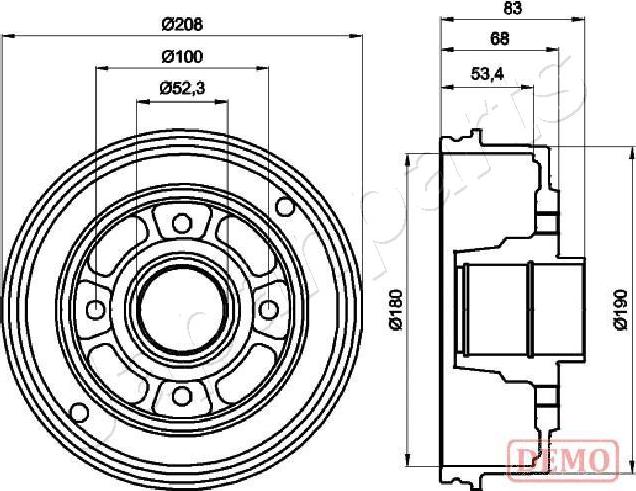 Japanparts TA-0707C - Brake Drum car-mod.net