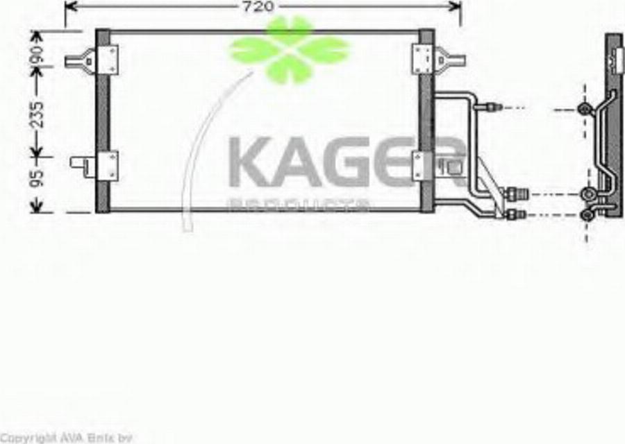 Kager 94-5008 - Condenser, air conditioning car-mod.net