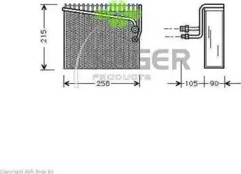 Kager 945162 - Evaporator, air conditioning car-mod.net