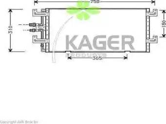Kager 945394 - Condenser, air conditioning car-mod.net