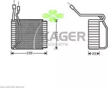 Kager 945743 - Evaporator, air conditioning car-mod.net