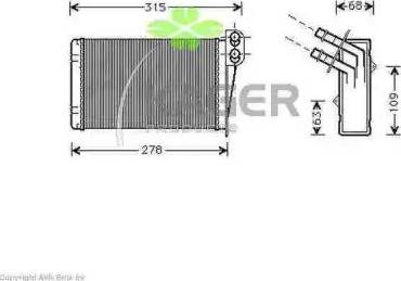 Kager 32-0114 - Heat Exchanger, interior heating car-mod.net