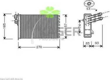 Kager 32-0138 - Heat Exchanger, interior heating car-mod.net