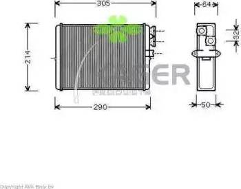 Kager 32-0363 - Heat Exchanger, interior heating car-mod.net