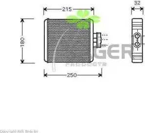 Kager 32-0258 - Heat Exchanger, interior heating car-mod.net
