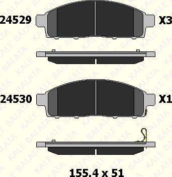 KALE 24529 160 05 - Brake Pad Set, disc brake car-mod.net