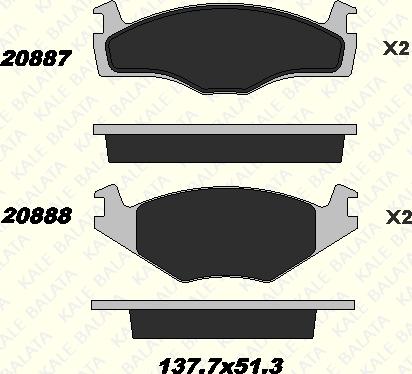 KALE 20887 197 25 - Brake Pad Set, disc brake car-mod.net