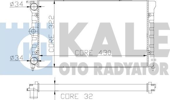 KALE OTO RADYATÖR 139500 - Radiator, engine cooling car-mod.net