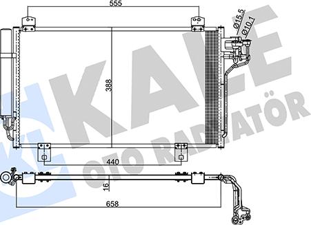 KALE OTO RADYATÖR 345495 - Condenser, air conditioning car-mod.net