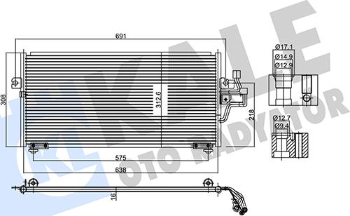 KALE OTO RADYATÖR 345775 - Condenser, air conditioning car-mod.net