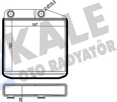KALE OTO RADYATÖR 346850 - Heat Exchanger, interior heating car-mod.net