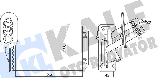 KALE OTO RADYATÖR 346255 - Heat Exchanger, interior heating car-mod.net