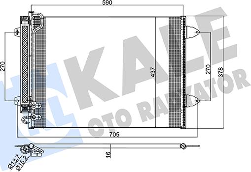 KALE OTO RADYATÖR 342305 - Condenser, air conditioning car-mod.net