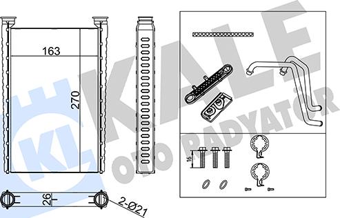 KALE OTO RADYATÖR 355585 - Heat Exchanger, interior heating car-mod.net