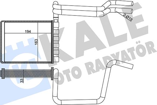 KALE OTO RADYATÖR 355125 - Heat Exchanger, interior heating car-mod.net