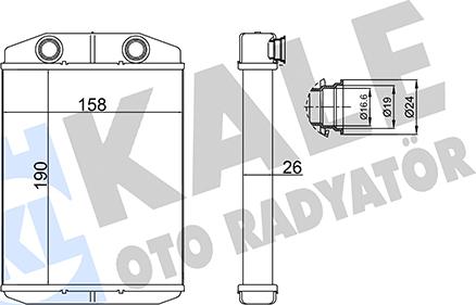 KALE OTO RADYATÖR 355230 - Heat Exchanger, interior heating car-mod.net