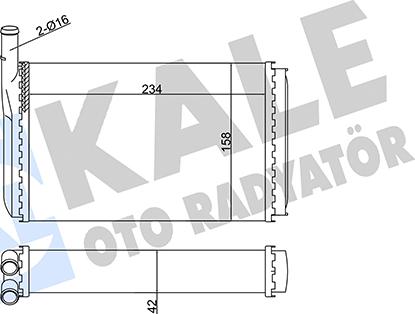 KALE OTO RADYATÖR 352025 - Heat Exchanger, interior heating car-mod.net