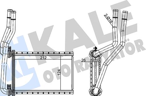 KALE OTO RADYATÖR 352140 - Heat Exchanger, interior heating car-mod.net