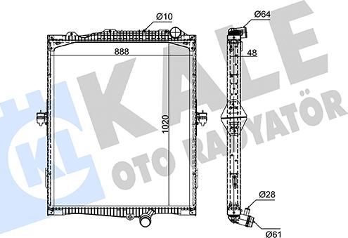 KALE OTO RADYATÖR 362820 - Radiator, engine cooling car-mod.net