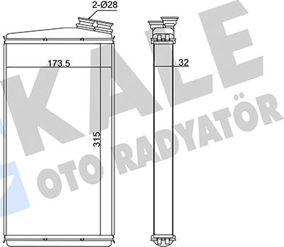 KALE OTO RADYATÖR 370555 - Heat Exchanger, interior heating car-mod.net