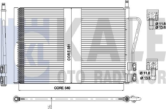 KALE OTO RADYATÖR 378800 - Condenser, air conditioning car-mod.net