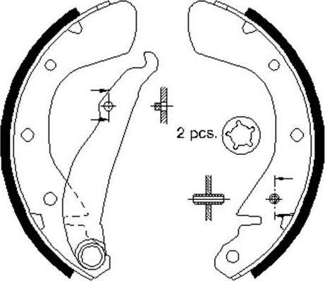 Kavo Parts BS-1400 - Drum Brake Shoe Set car-mod.net