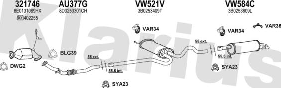 Klarius 930896U - Exhaust System car-mod.net