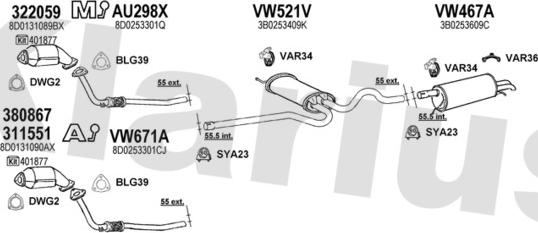 Klarius 930855U - Exhaust System car-mod.net