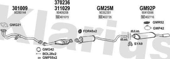 Klarius 390739U - Exhaust System car-mod.net