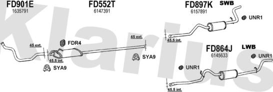 Klarius 361076U - Exhaust System car-mod.net