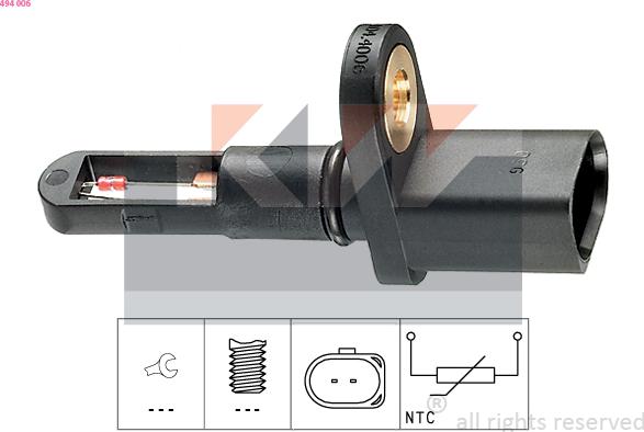 KW 494 006 - Sensor, intake air temperature car-mod.net