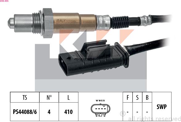 KW 498 495 - Oxygen, Lambda Sensor car-mod.net