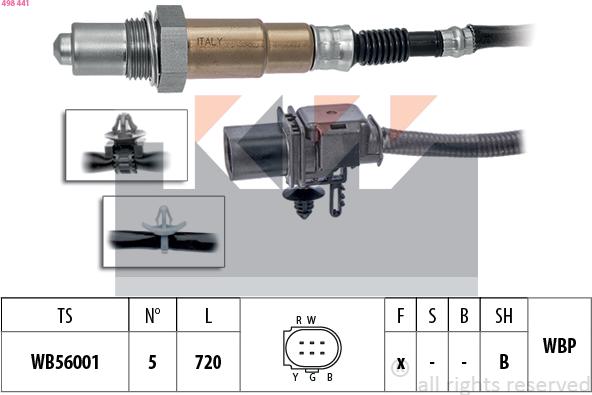 KW 498 441 - Oxygen, Lambda Sensor car-mod.net