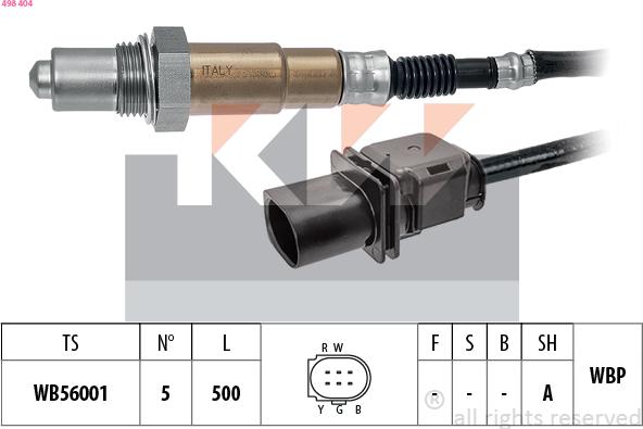 KW 498 404 - Oxygen, Lambda Sensor car-mod.net