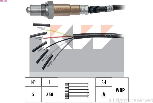 KW 498 560 - Oxygen, Lambda Sensor car-mod.net