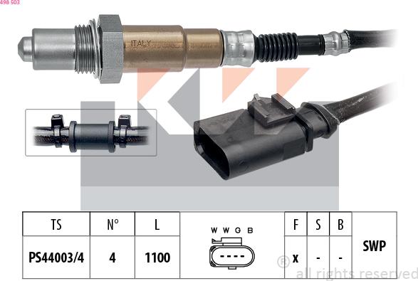 KW 498 503 - Oxygen, Lambda Sensor car-mod.net