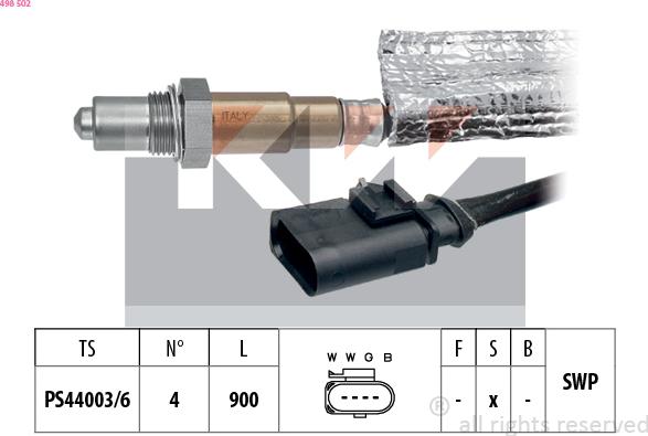 KW 498 502 - Oxygen, Lambda Sensor car-mod.net