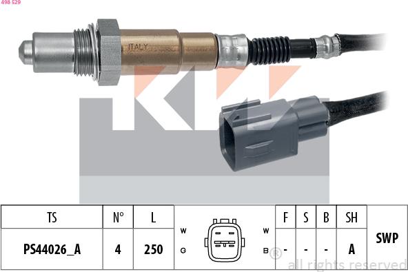 KW 498 529 - Oxygen, Lambda Sensor car-mod.net