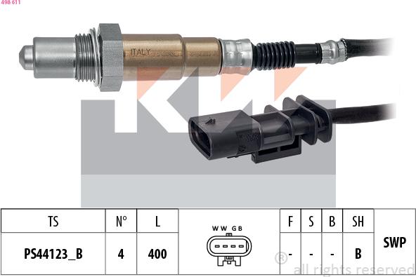 KW 498 611 - Oxygen, Lambda Sensor car-mod.net