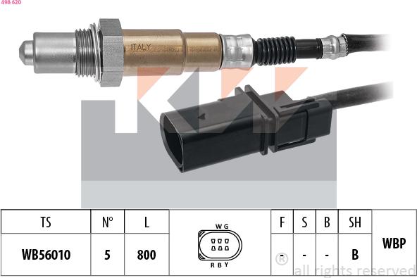 KW 498 620 - Oxygen, Lambda Sensor car-mod.net
